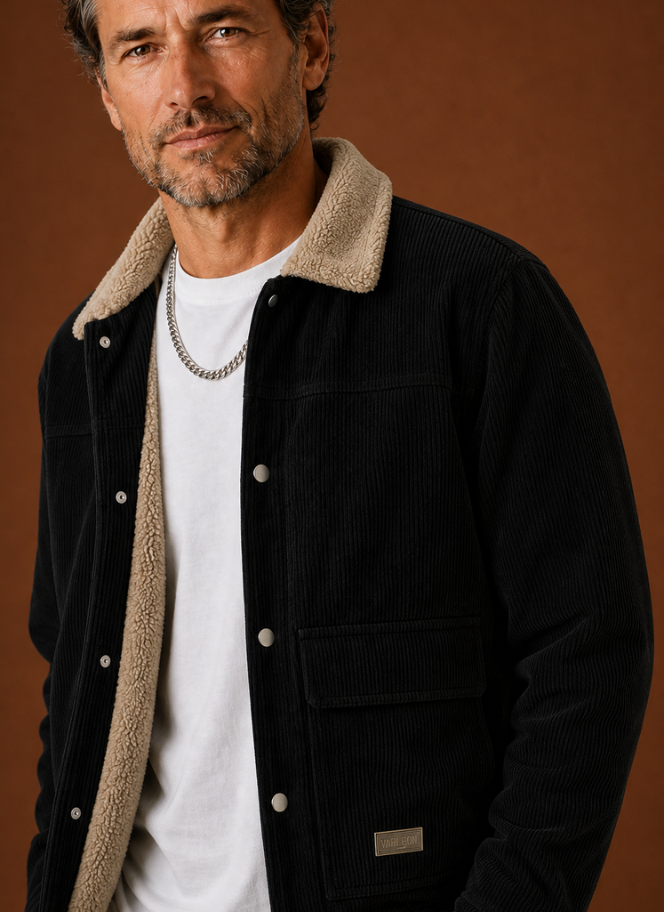 Men's Corduroy Sherpa Lined Winter Jacket | Areleon