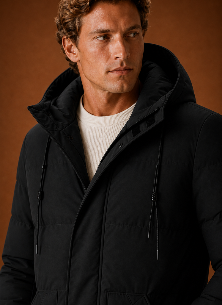 Men's Puffer Jacket - Hooded Parka Winter Coat | Areleon