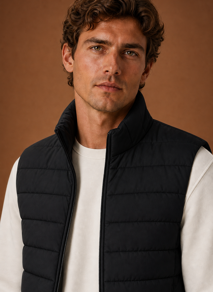 Men's Puffer Vest - Lightweight Quilted Winter Gilet | Areleon