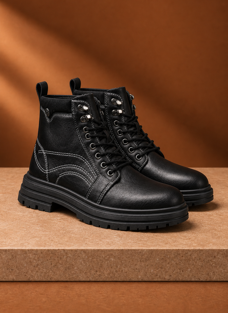 Men's Lace-Up Boots - Vintage Ankle Boots, Casual Dress Boot | Areleon
