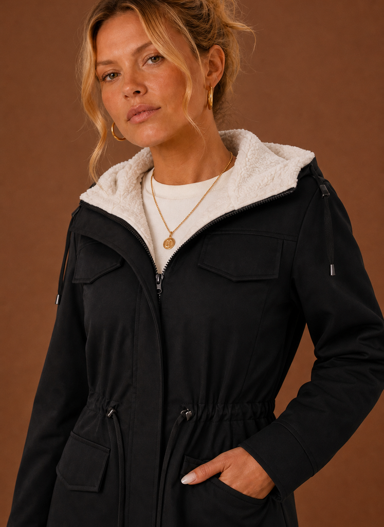 Women's Parka Jacket - Hooded Fleece-Lined Long Winter Coat | Areleon