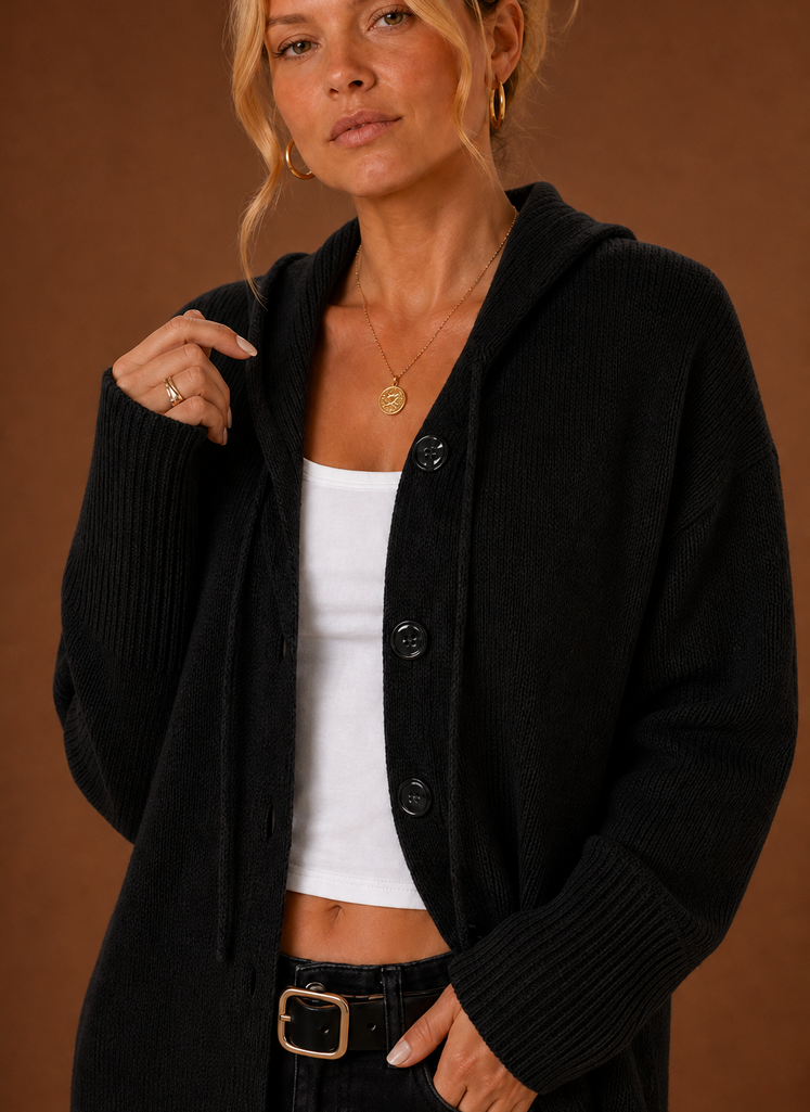 Women's Knit Cardigan - Oversized Button-Front Sweater | Areleon