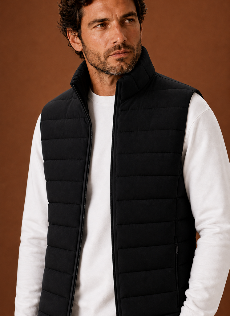 Men's Puffer Vest - Quilted Stand Collar Sleeveless Jacket | Areleon