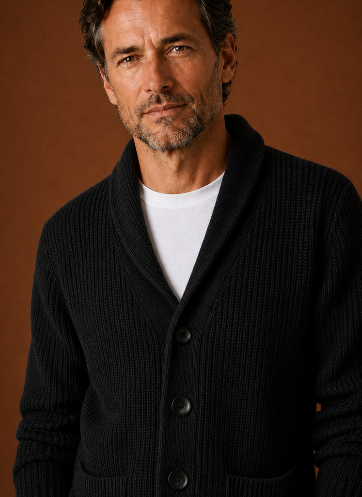 Men's Shawl Collar Cardigan - Knit Cardigan | Areleon