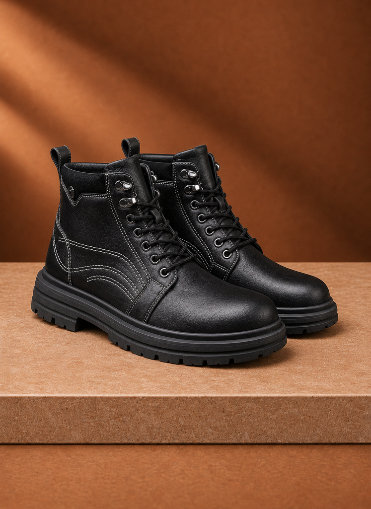 Men's Lace-Up Boots - Vintage Ankle Boots, Casual Dress Boot | Areleon