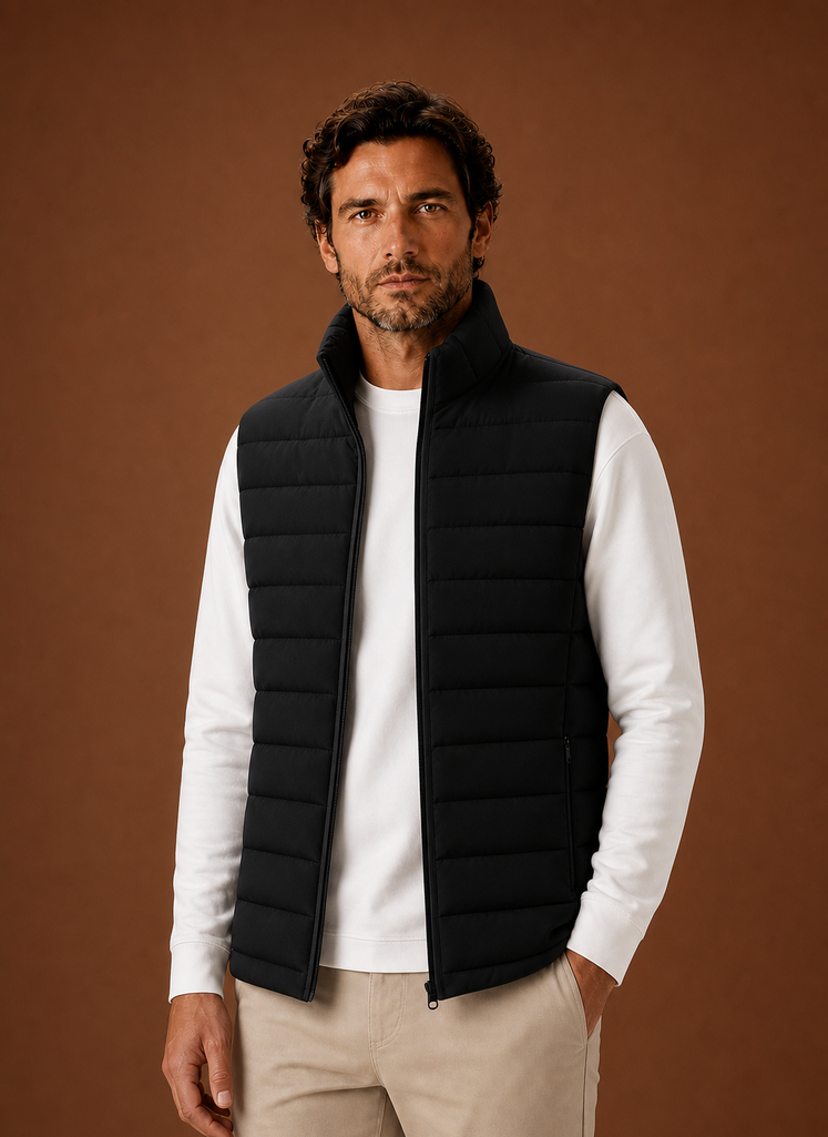 Men's Puffer Vest - Quilted Stand Collar Sleeveless Jacket | Areleon