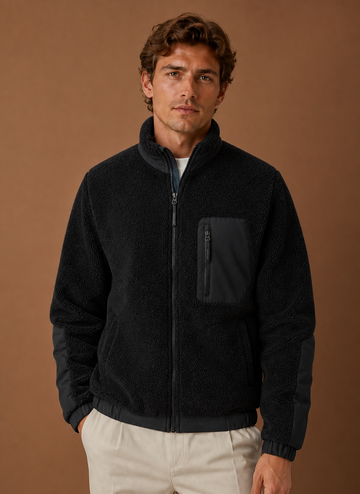 Men's Sherpa Fleece Jacket - Full-Zip Winter Coat | Areleon