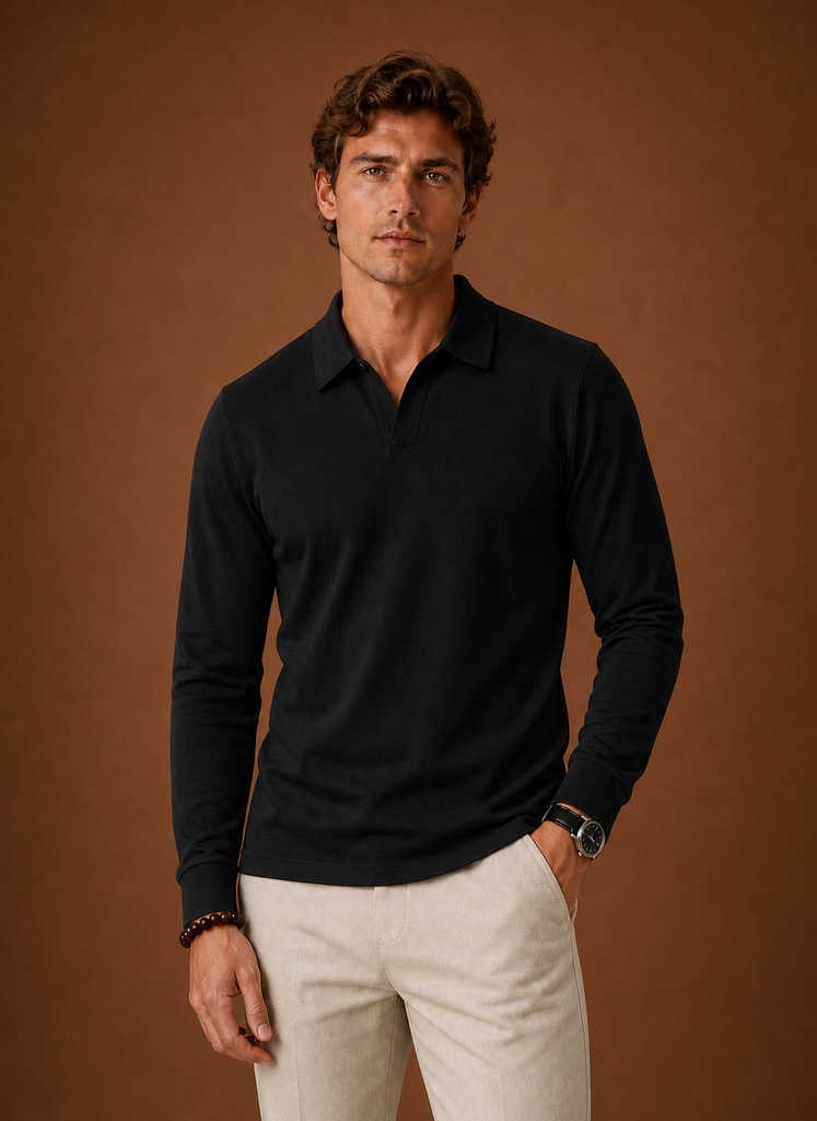 Men's Polo Shirt - Short Sleeve Button-Placket Golf Shirt | Areleon