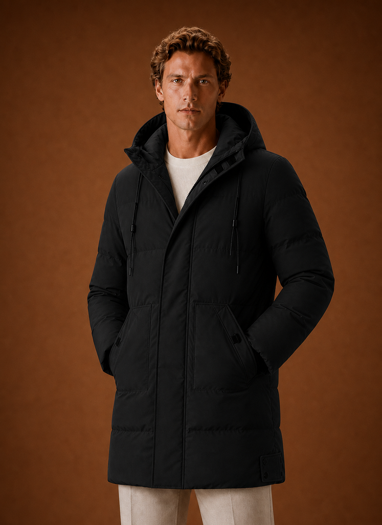 Men's Puffer Jacket - Hooded Parka Winter Coat | Areleon