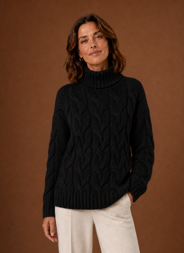 Women's Cable Knit Sweater - Pullover Knitwear | Areleon