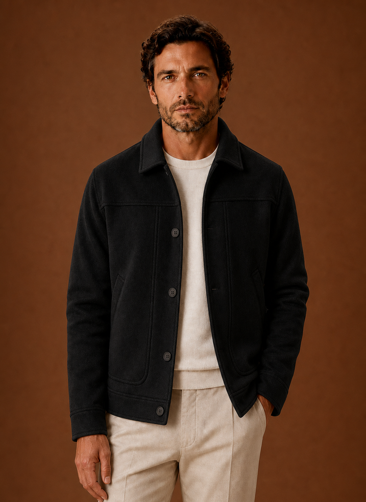Men's Button-Front Casual Shirt Jacket | Areleon