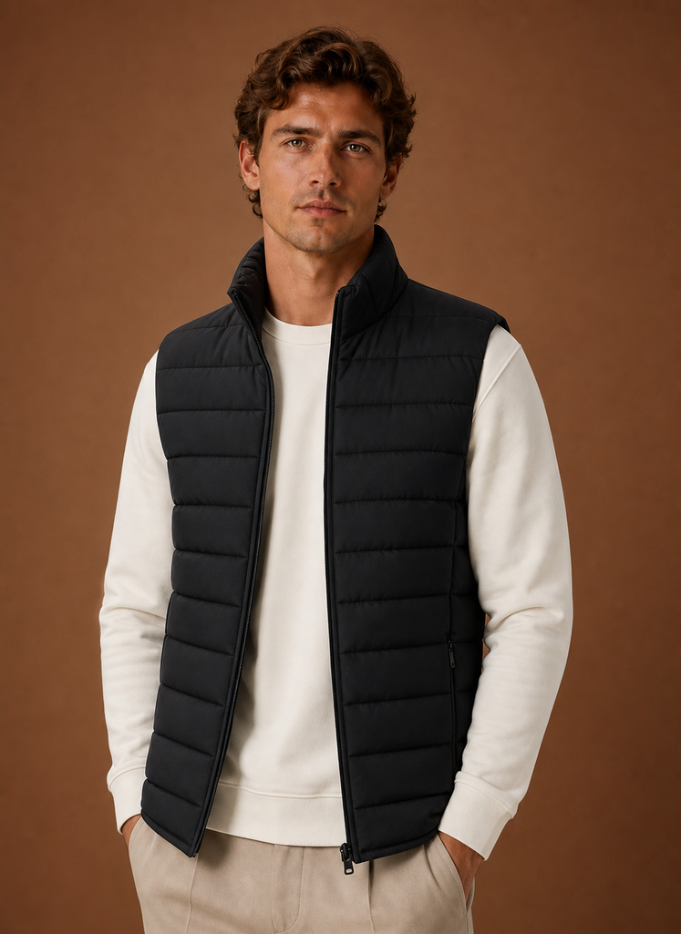 Men's Puffer Vest - Lightweight Quilted Winter Gilet | Areleon