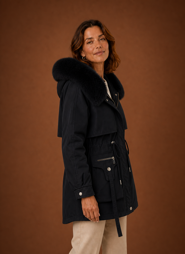 Women's Parka Jacket - Faux Fur Hooded Winter Coat | Areleon