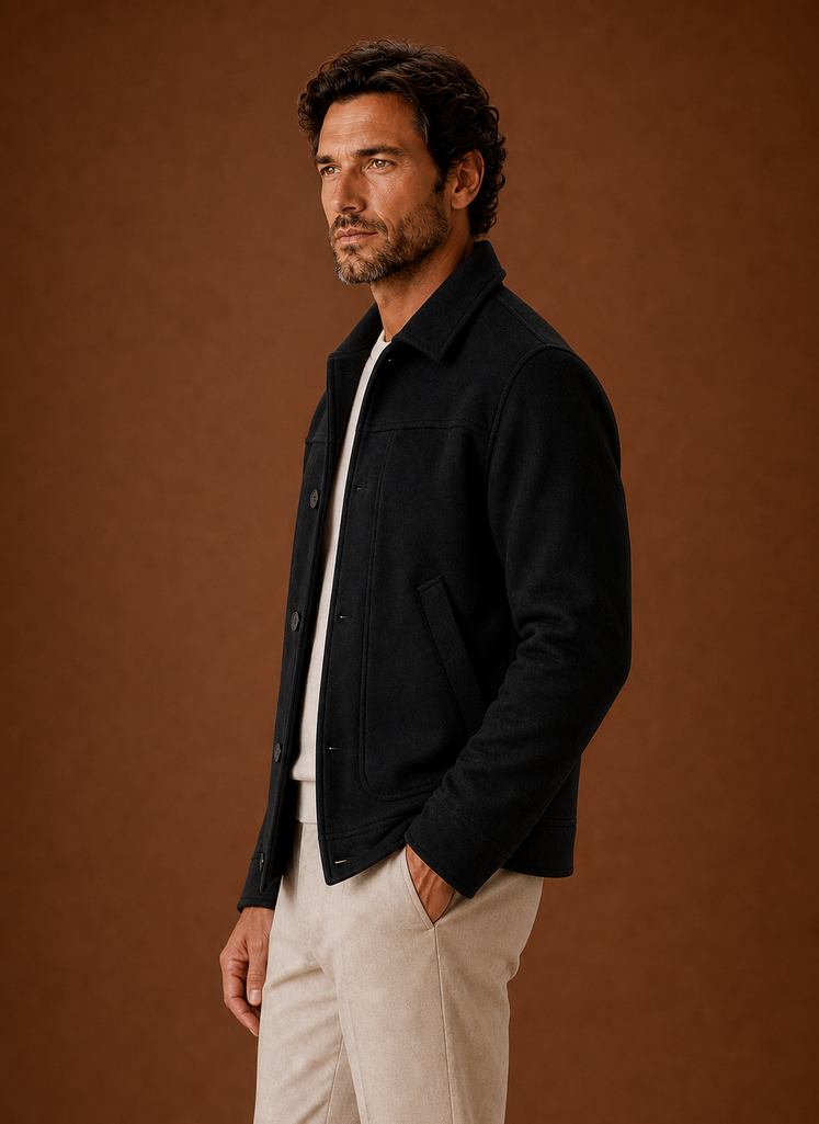 Men's Button-Front Casual Shirt Jacket | Areleon