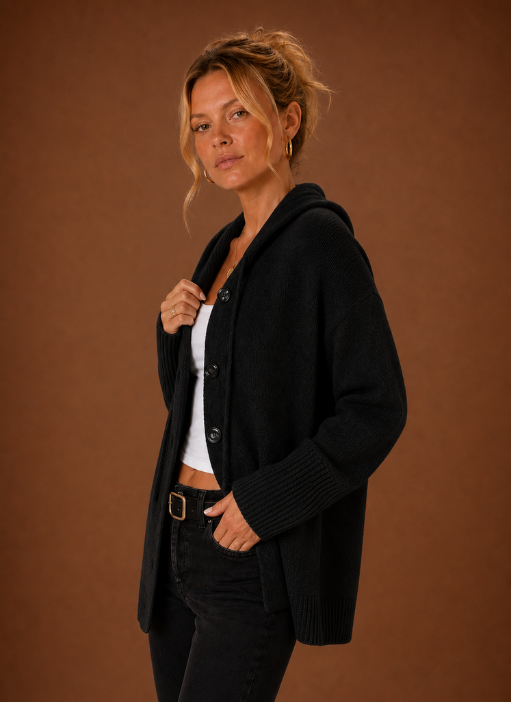 Women's Knit Cardigan - Oversized Button-Front Sweater | Areleon