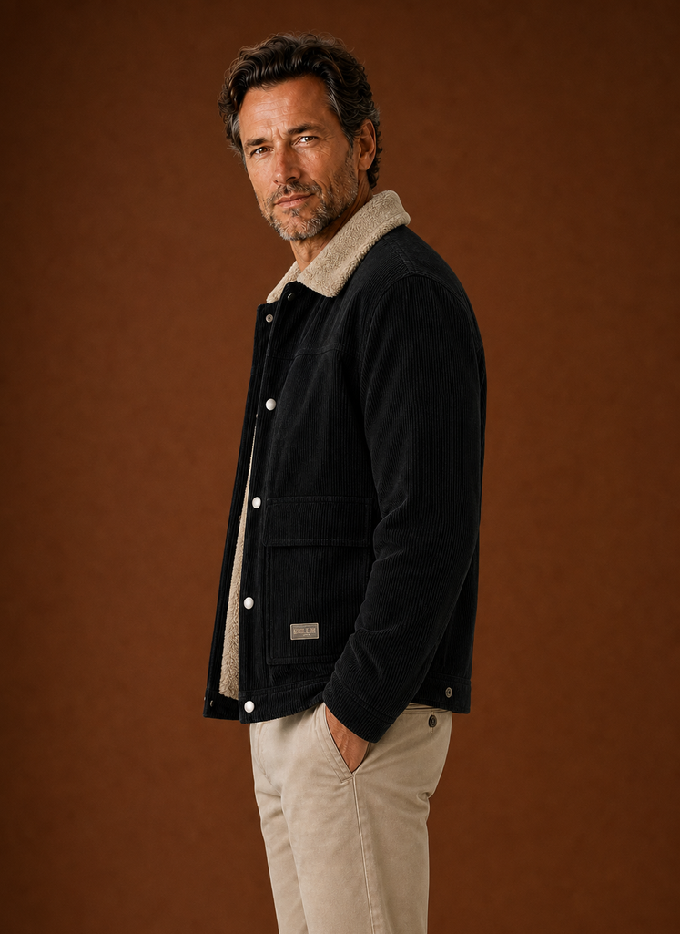 Men's Corduroy Sherpa Lined Winter Jacket | Areleon