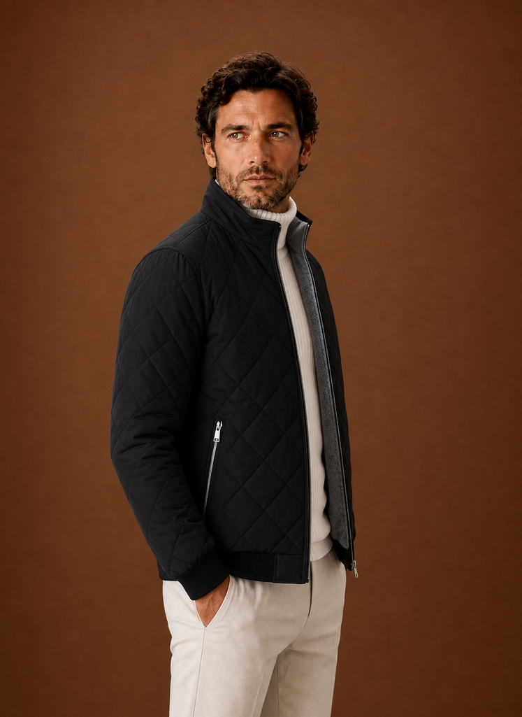 Men's Quilted Fleece Lined Winter Jacket | Areleon