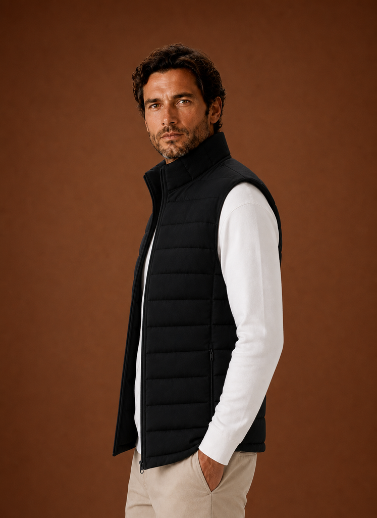 Men's Puffer Vest - Quilted Stand Collar Sleeveless Jacket | Areleon