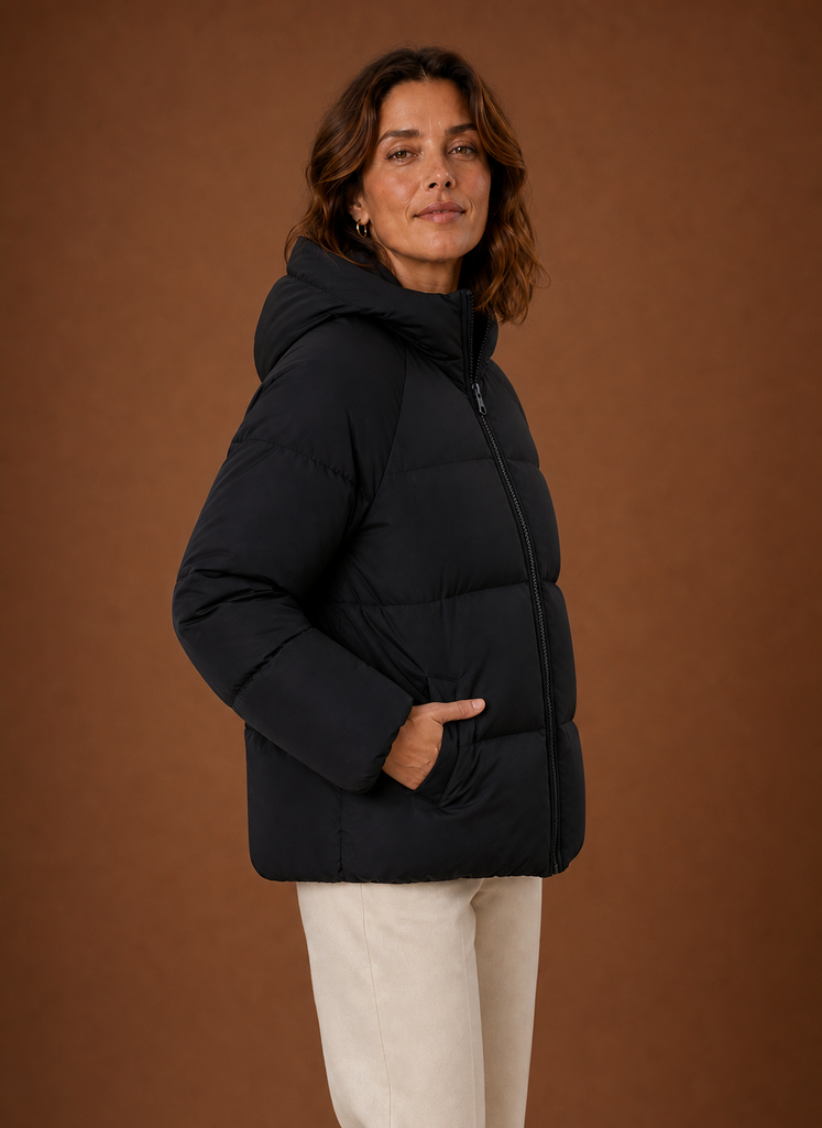 Women's Puffer Jacket Hooded Quilted Winter Coat | Areleon