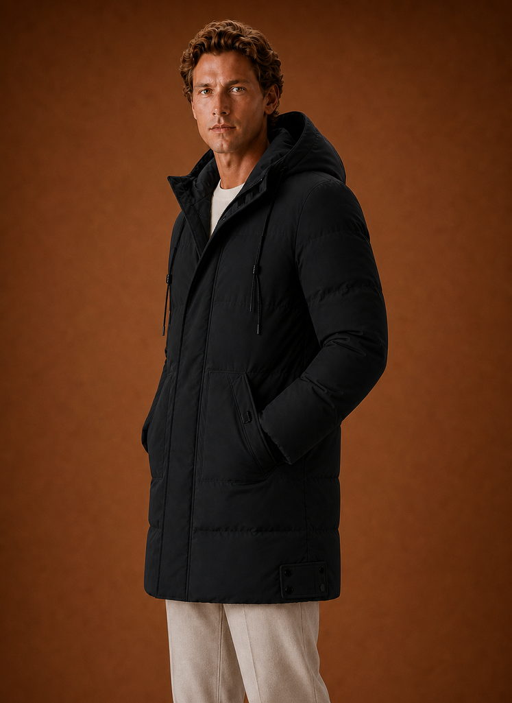 Men's Puffer Jacket - Hooded Parka Winter Coat | Areleon