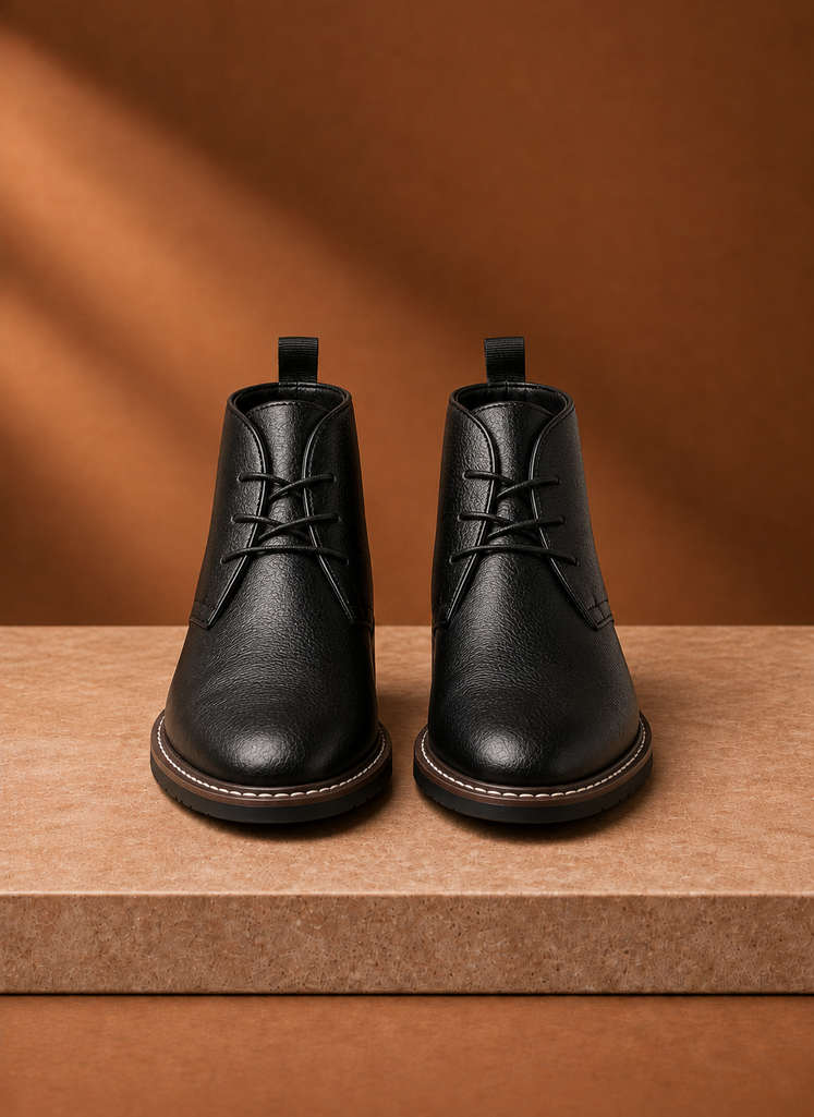 Men's Leather Chukka Boots - Lace-Up Ankle Boots| Areleon