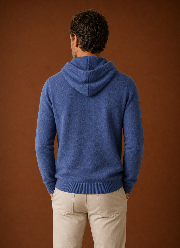 Men's Cashmere-Look Hooded Sweater - Knitted Pullover | Areleon