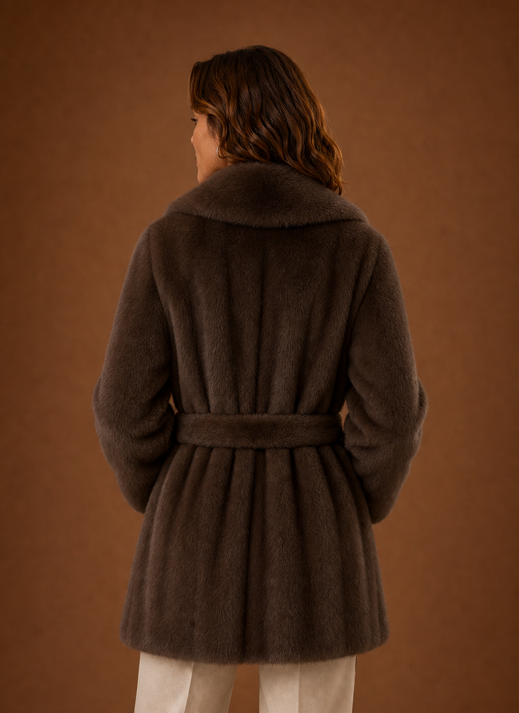 Women's Belted Longline Coat - Wrap Front Winter Parka | Areleon
