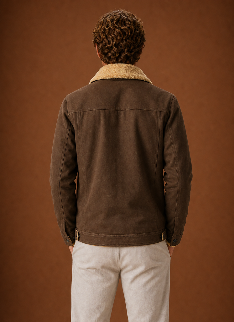 Men's Sherpa Jacket - Fleece Collar Lined Casual Jacket | Areleon