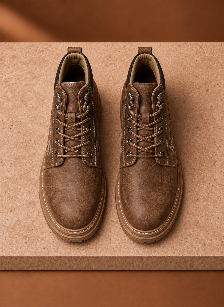 Men's Lace-Up Boots - Vintage Ankle Boots, Casual Dress Boot | Areleon
