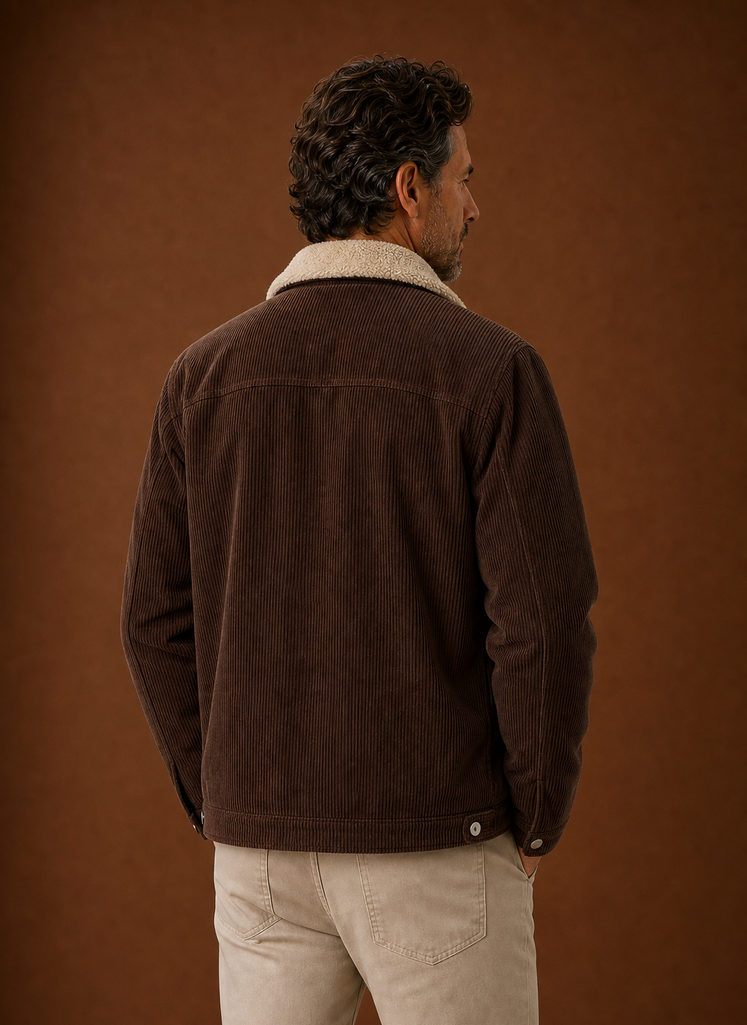 Men's Corduroy Sherpa Lined Winter Jacket | Areleon