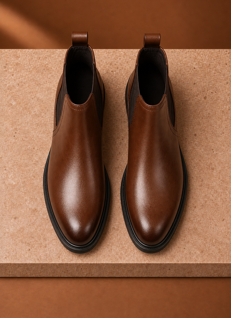 Men's Chelsea Boot - Elastic-Sided Pull-On Ankle Boot | Areleon