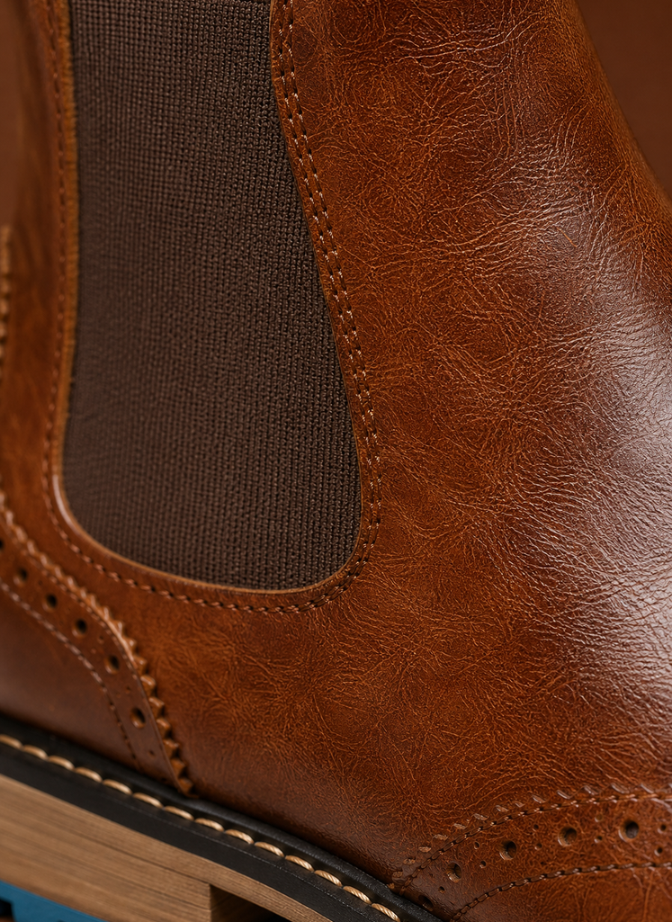Men's Chelsea Boots - Brogue Wingtip Ankle Dress Boots | Areleon