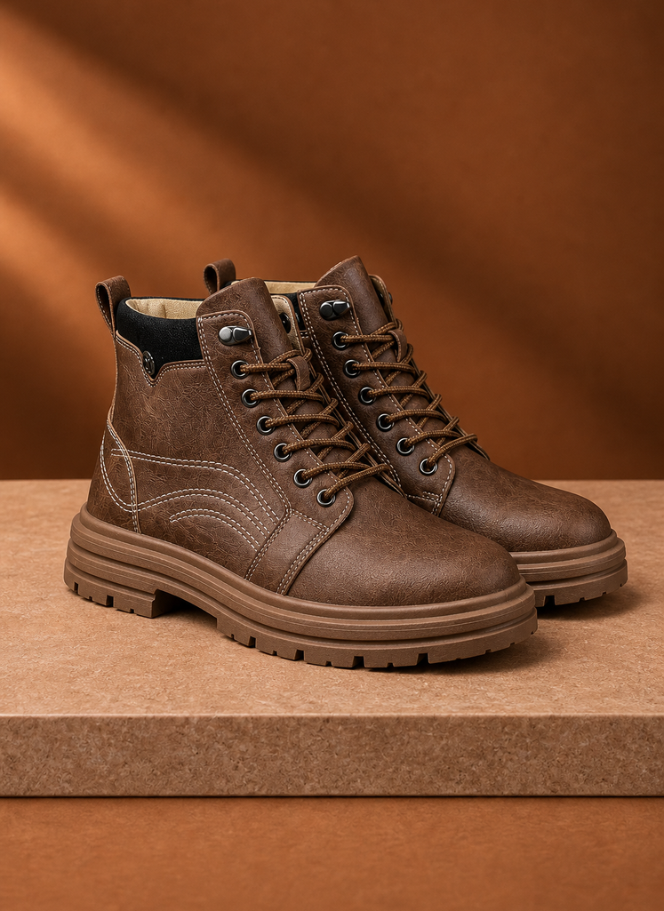 Men's Lace-Up Boots - Vintage Ankle Boots, Casual Dress Boot | Areleon