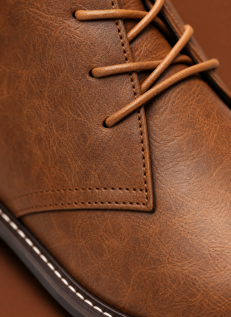 Men's Leather Chukka Boots - Lace-Up Ankle Boots| Areleon
