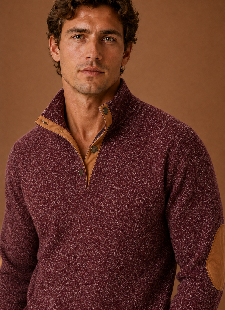 Men's Mock Neck Pullover Layering Sweater | Areleon