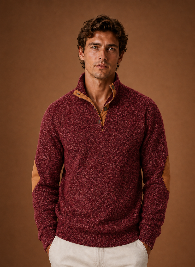 Men's Mock Neck Pullover Layering Sweater | Areleon