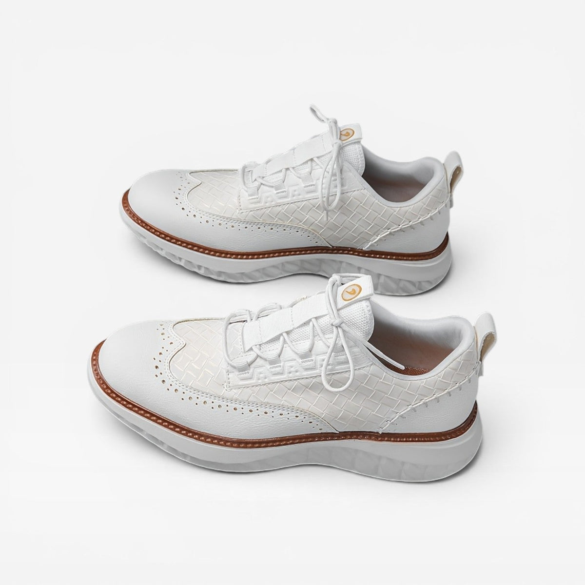 Men's Leather Brogue Trainers – Smart Casual Lace Up Sneakers