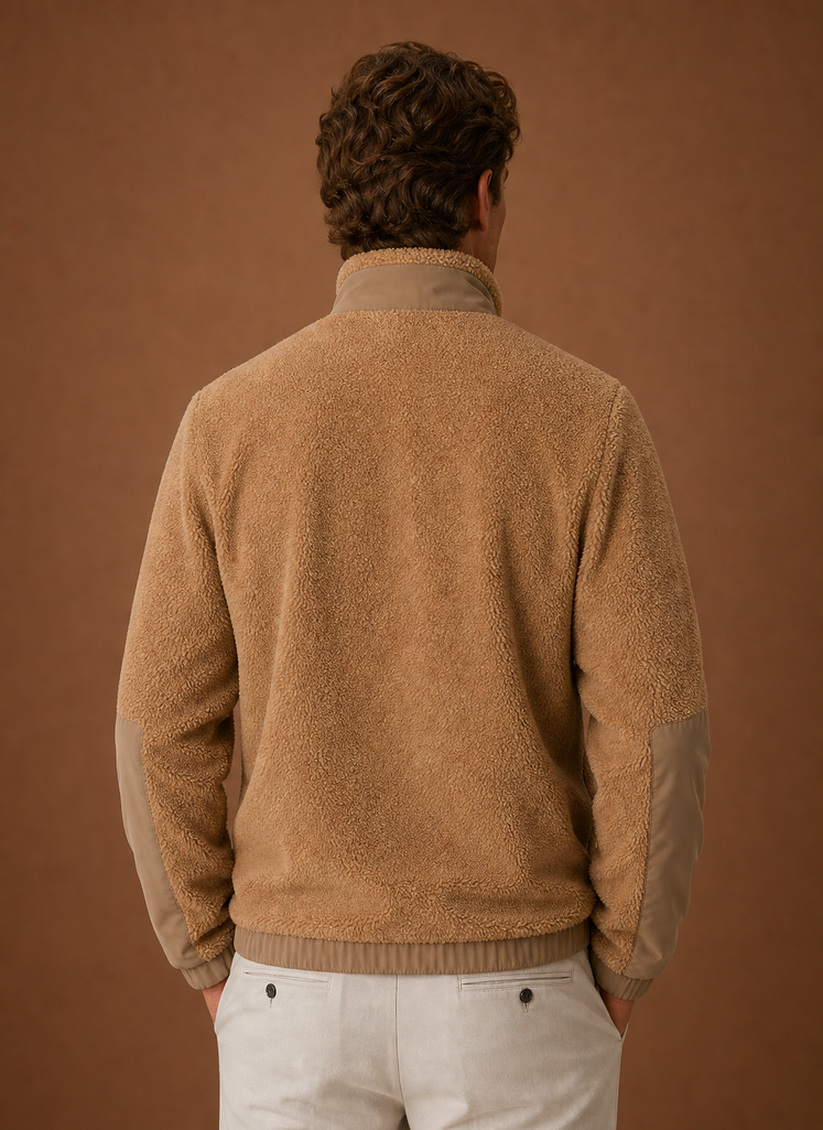 Men's Sherpa Fleece Jacket - Full-Zip Winter Coat | Areleon
