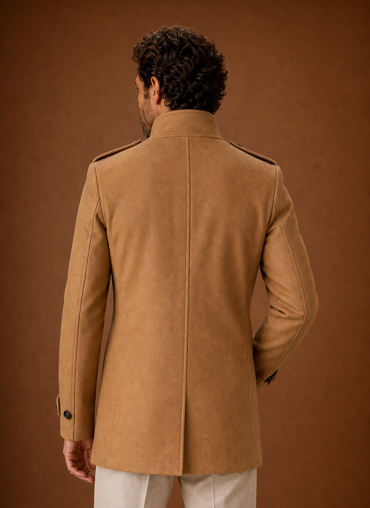 Men's Overcoat - Double-Breasted Button-Front Coat | Areleon