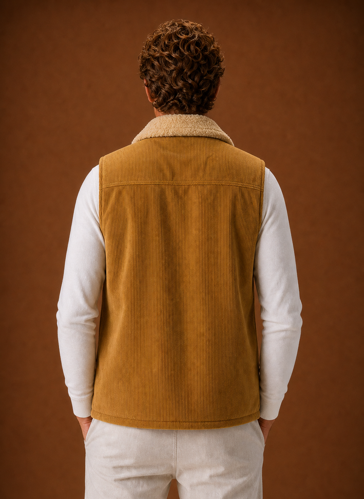 Men's Sherpa-Lined Vest - Warm Winter Gilet | Areleon