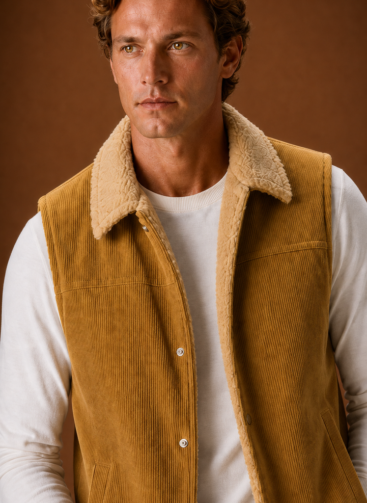 Men's Sherpa-Lined Vest - Warm Winter Gilet | Areleon