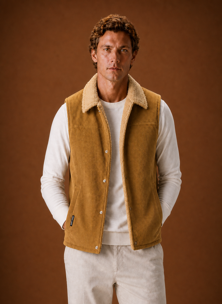 Men's Sherpa-Lined Vest - Warm Winter Gilet | Areleon