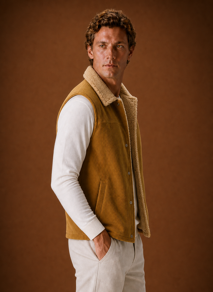 Men's Sherpa-Lined Vest - Warm Winter Gilet | Areleon