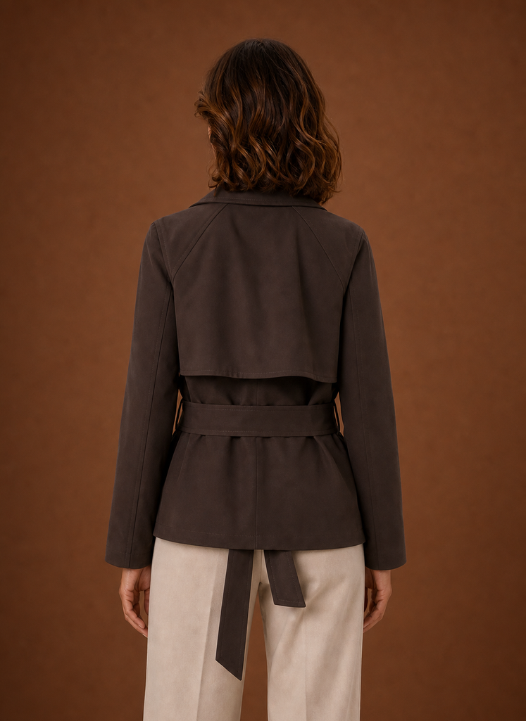 Women's Trench Coat - Belted Waist Casual Jacket | Areleon