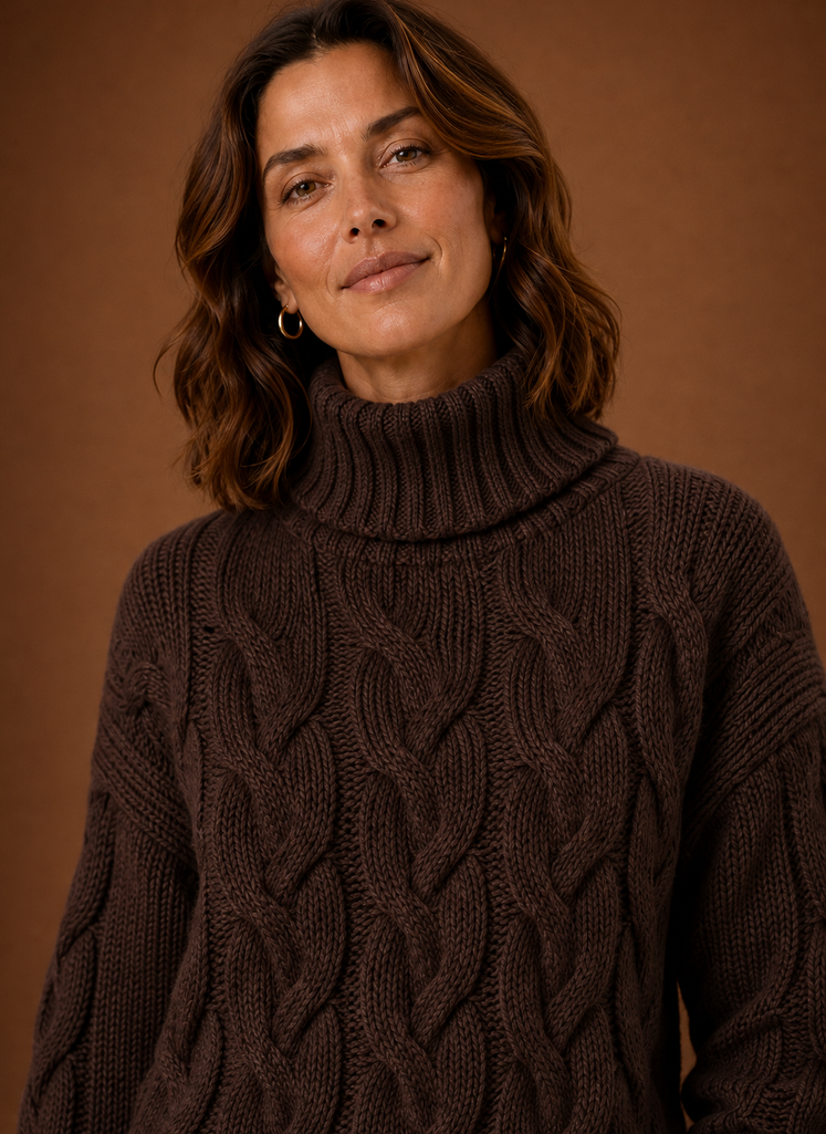 Women's Cable Knit Sweater - Pullover Knitwear | Areleon