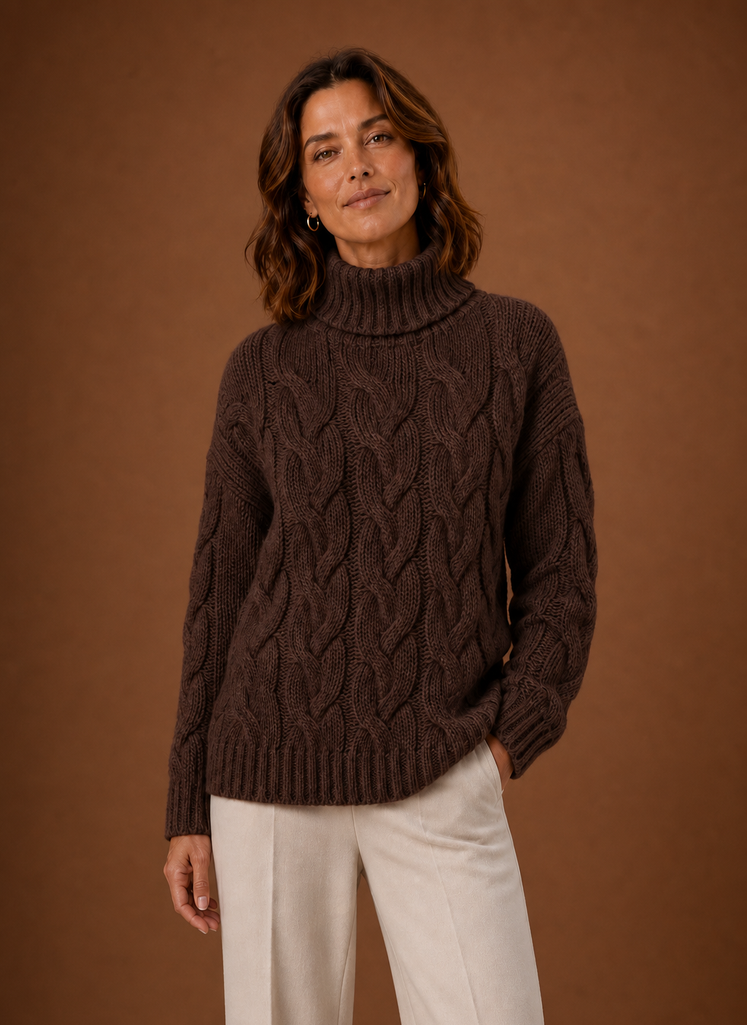 Women's Cable Knit Sweater - Pullover Knitwear | Areleon