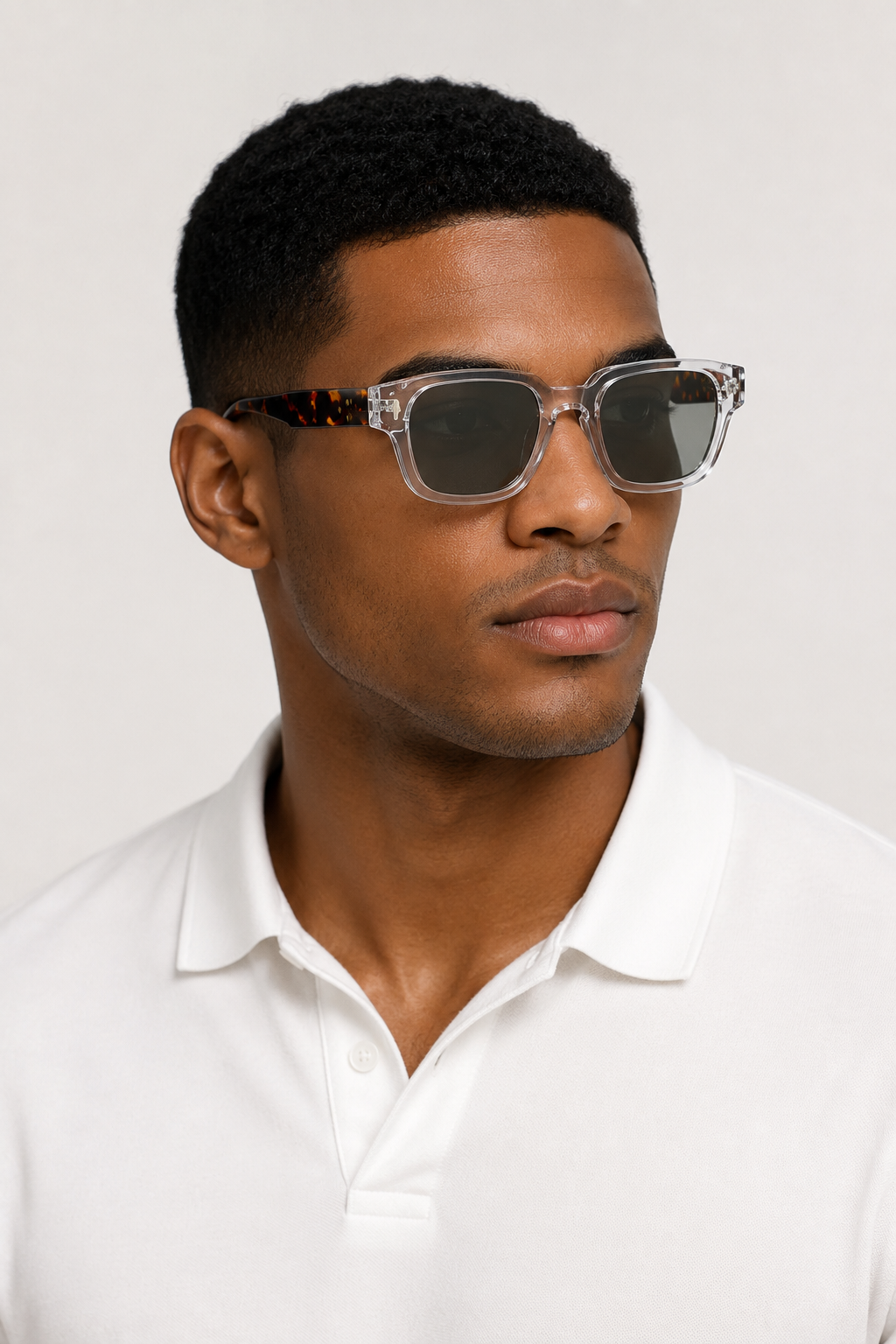 Cobalt Lucent Sunglasses – Transparent Leopard