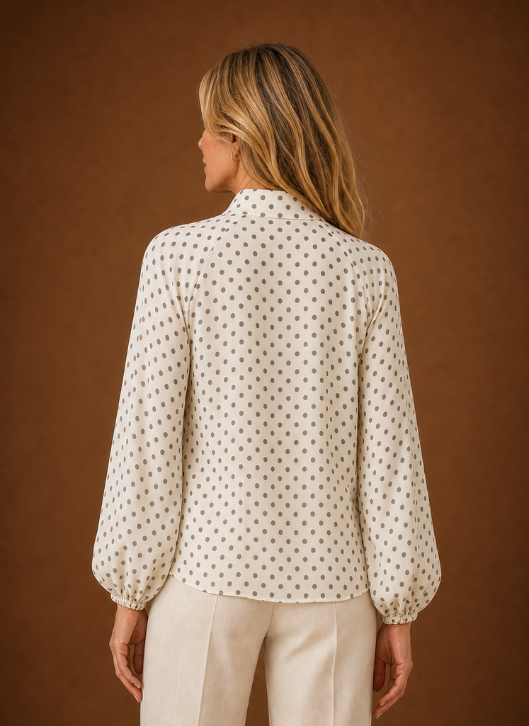 Women's Polka Dot Blouse - Long Sleeve Top | Areleon