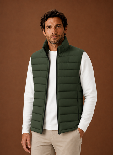 Men's Puffer Vest - Quilted Stand Collar Sleeveless Jacket | Areleon
