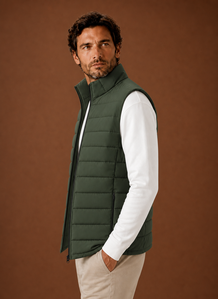 Men's Puffer Vest - Quilted Stand Collar Sleeveless Jacket | Areleon